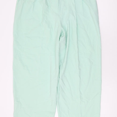 Marks and Spencer Womens Green Polyester Trousers Size 14 L27 in Regular Zip