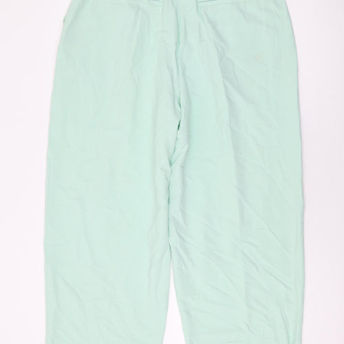 Marks and Spencer Womens Green Polyester Trousers Size 14 L27 in Regular Zip