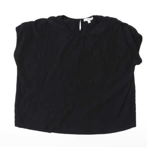 Marks and Spencer Womens Black Polyester Basic T-Shirt Size 12 Round Neck