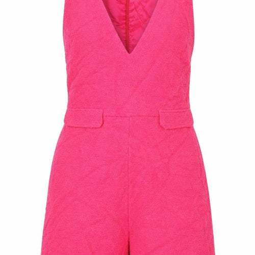 Zara Womens Pink Cotton Playsuit One-Piece Size S L3 in Zip