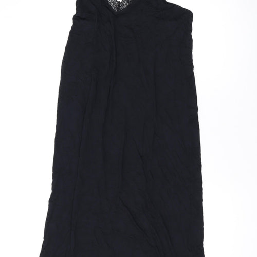 Marks and Spencer Womens Black Solid Viscose Cami Gown Size S