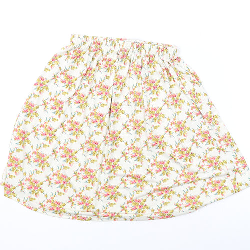 Oh My Love Womens Yellow Floral Viscose Mini Skirt Size S