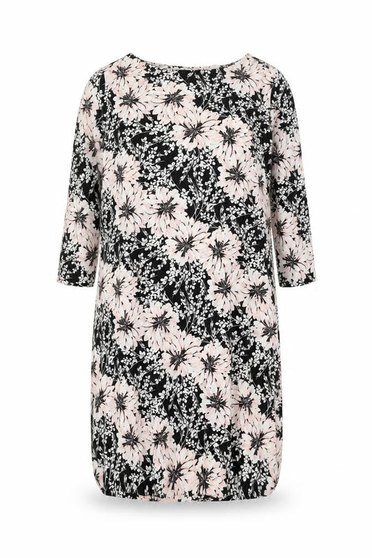Front view of Dorothy Perkins women’s pink floral polyester a-line, size L, round neck button