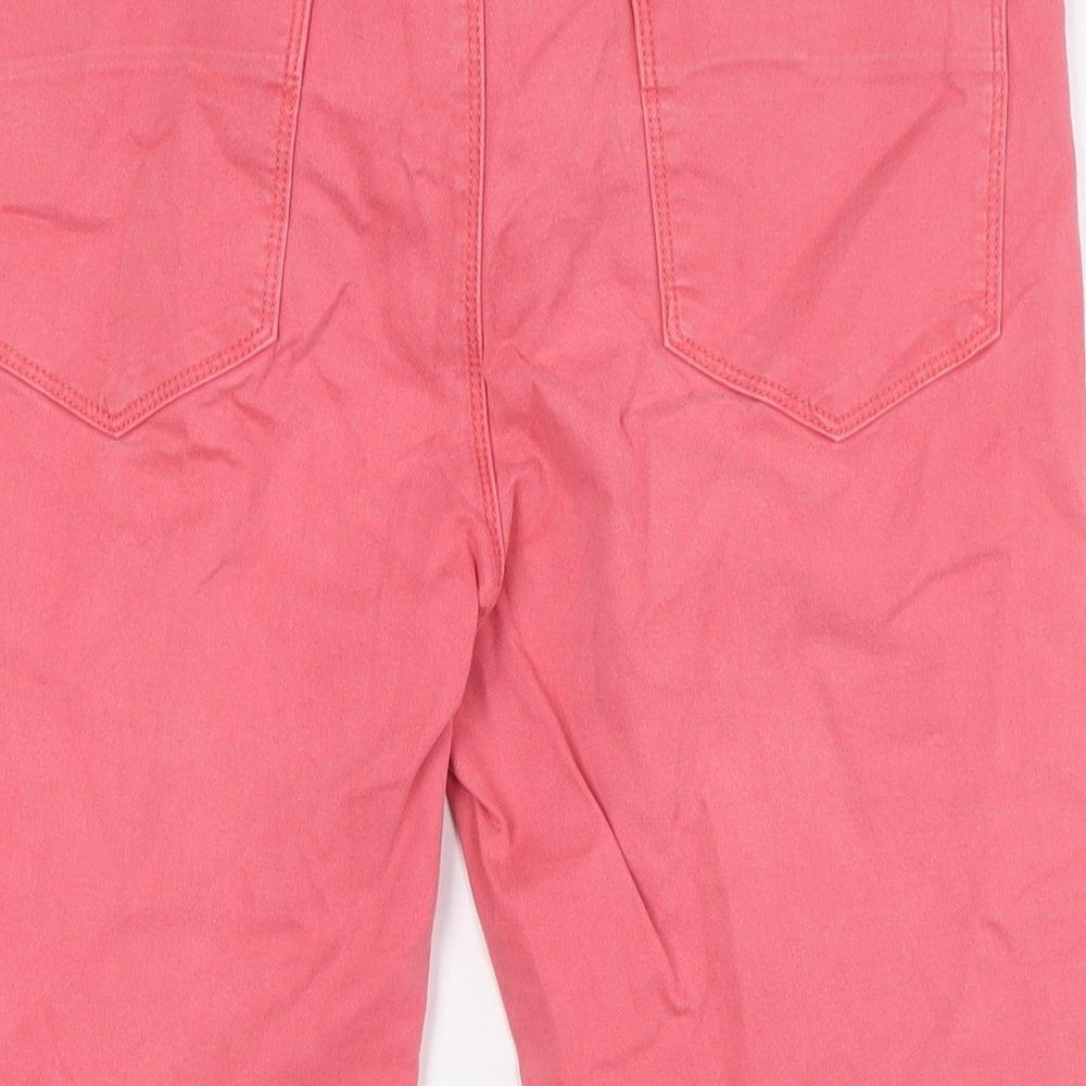Marks and Spencer Womens Pink Cotton Cropped Jeans Size 14 L21 in Regular Zip