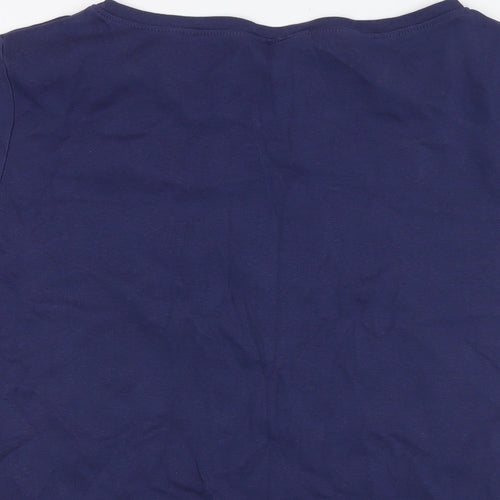 Mitzy Womens Blue 100% Cotton Basic T-Shirt Size 20 Boat Neck