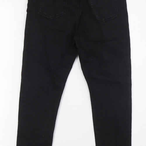 Debenhams Girls Black Cotton Skinny Jeans Size 9-10 Years L24 in Regular Zip - Sequins