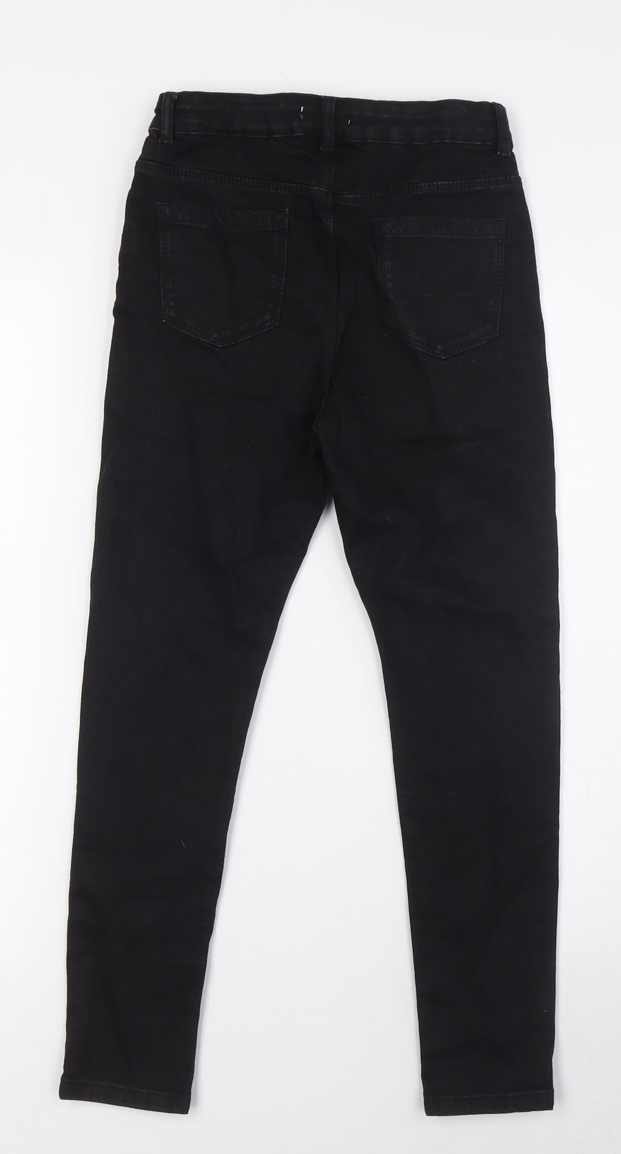 Debenhams Girls Black Cotton Skinny Jeans Size 9-10 Years L24 in Regular Zip - Sequins