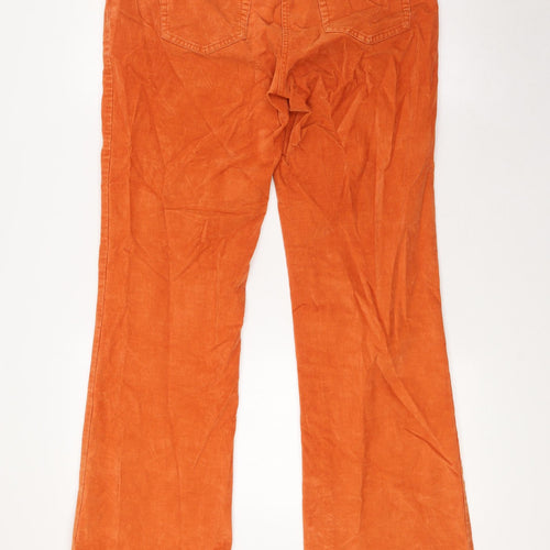 Boden Womens Orange Cotton Trousers Size 12 L31 in Regular Tie