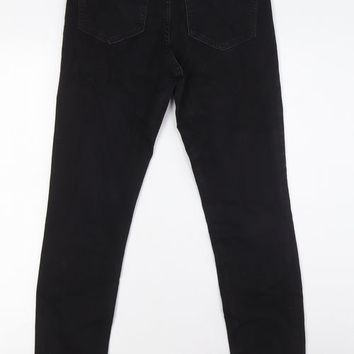H&M Womens Black Cotton Skinny Jeans Size 12 L29 in Regular Zip