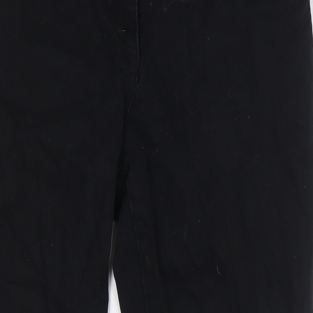 M&Co Womens Black Cotton Straight Jeans Size 16 L29 in Regular Zip