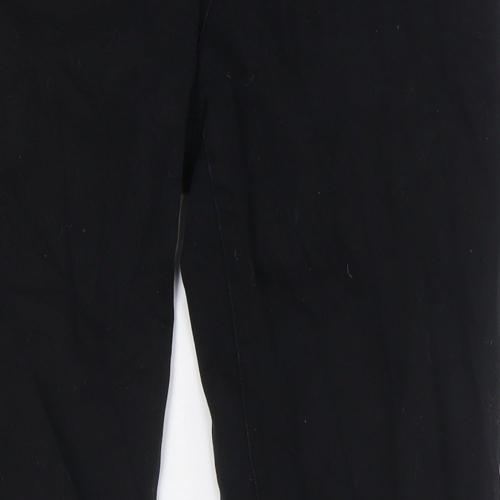 M&Co Womens Black Cotton Straight Jeans Size 16 L29 in Regular Zip