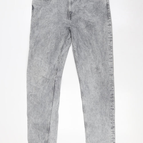 &Denim Mens Grey Cotton Skinny Jeans Size 30 in L34 in Regular Zip - Stone Wash