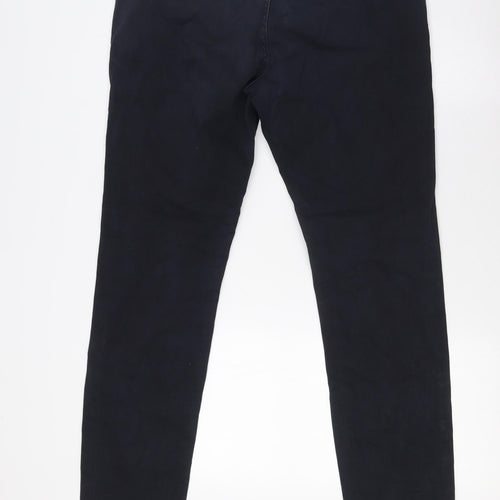 Outrage London Mens Black Cotton Cargo Trousers Size 32 in L31 in Regular Button