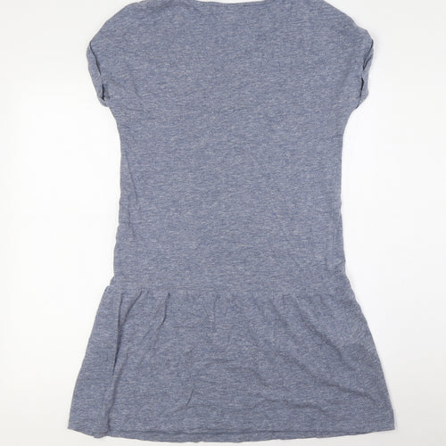 NEXT Womens Blue Cotton A-Line Size 8 V-Neck