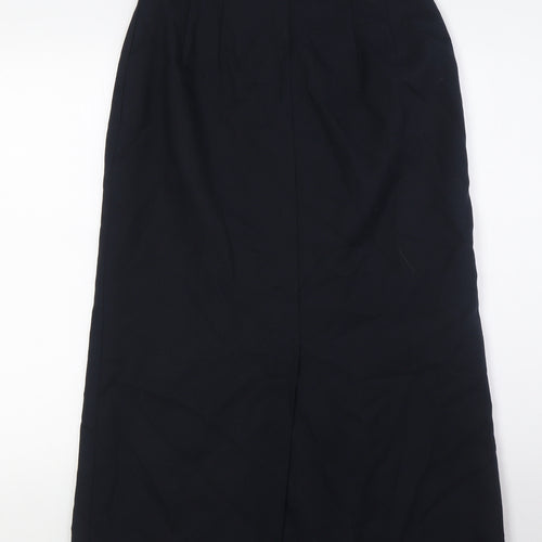 Viyella Womens Blue Polyester A-Line Skirt Size 12 Zip - Pleated