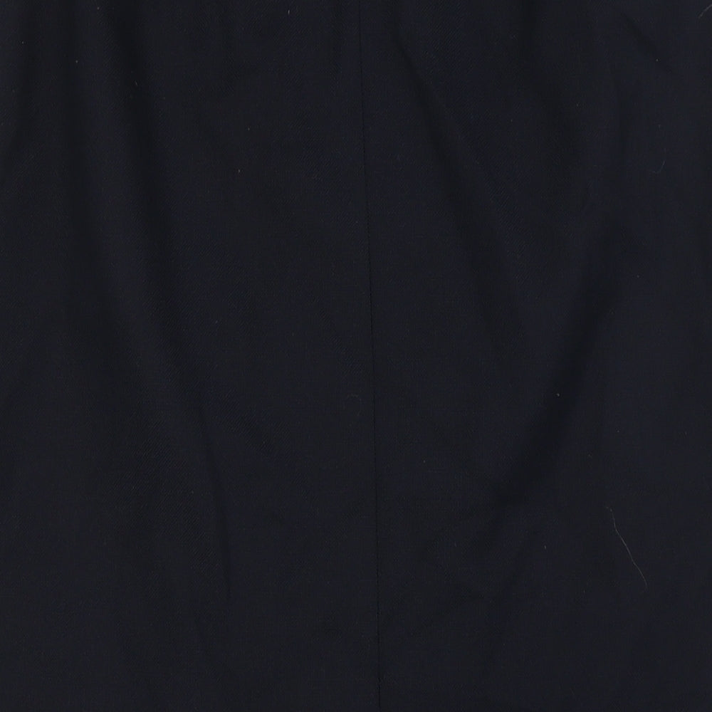 Viyella Womens Blue Polyester A-Line Skirt Size 12 Zip - Pleated