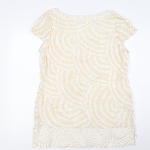 Marks and Spencer Womens Beige Linen Basic T-Shirt Size 16 Sweetheart
