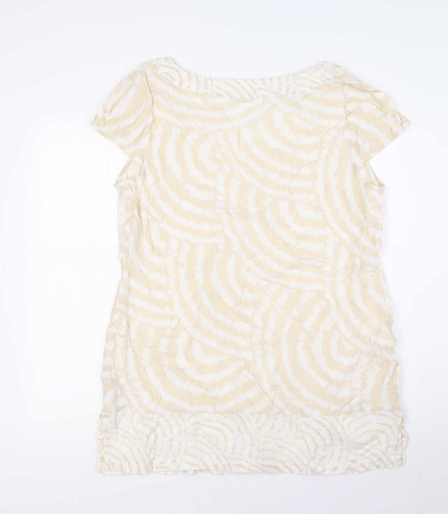 Marks and Spencer Womens Beige Linen Basic T-Shirt Size 16 Sweetheart