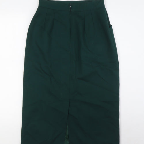 St Michael Womens Green Wool Skort Skirt Size 12 Zip - Pockets