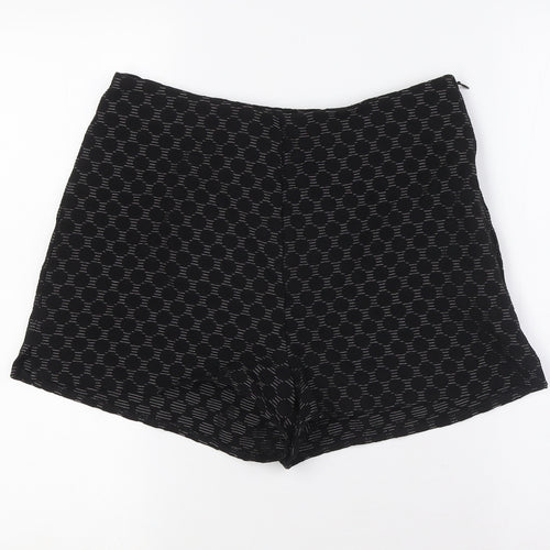 Cooperative Womens Black Spotted Cotton Basic Shorts Size M Regular Zip - Inside Leg 2inc