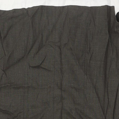 Fenn Wright Manson Womens Green Linen Pencil Dress Size 14 Boat Neck Zip