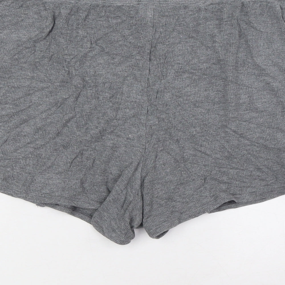 Marks and Spencer Womens Grey Solid Viscose Top Pyjama Pants Size 16 Tie - Elasticated Waist