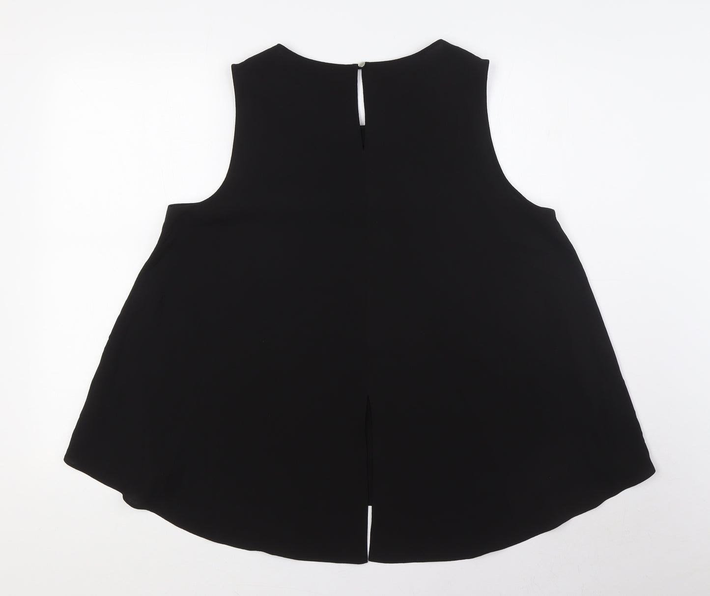 Dorothy Perkins Womens Black Polyester Basic Blouse Size 16 Boat Neck - Beaded Neck