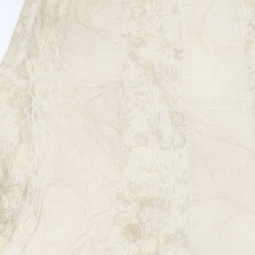 Per Una Womens Beige Linen A-Line Skirt Size 10 Zip