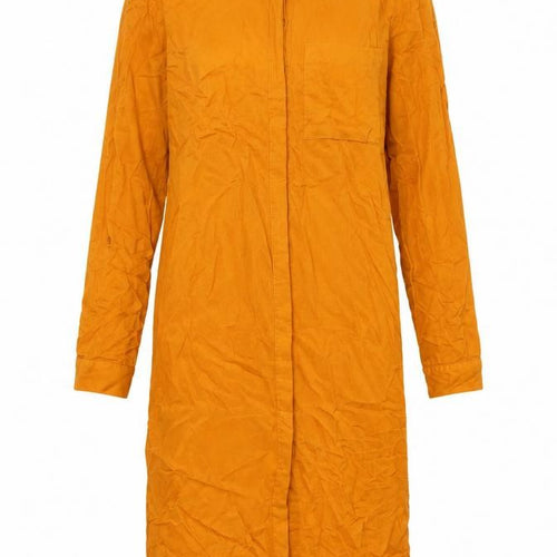 ASOS Womens Gold Viscose Shirt Dress Size 8 Collared Button - Pockets