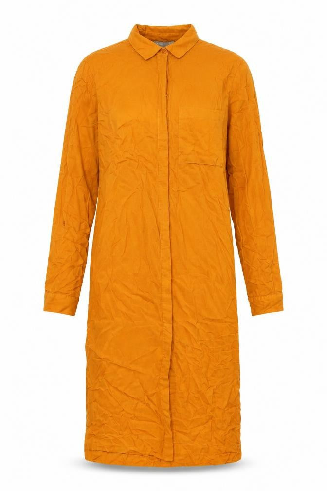 ASOS Womens Gold Viscose Shirt Dress Size 8 Collared Button - Pockets