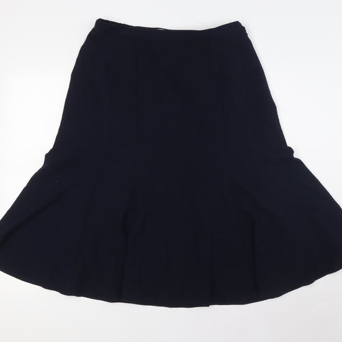 Cotswold Collections Womens Blue Polyester A-Line Skirt Size 14 Zip