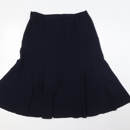 Cotswold Collections Womens Blue Polyester A-Line Skirt Size 14 Zip