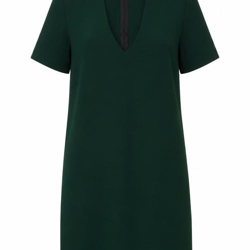 Zara Womens Green Polyester Pencil Dress Size XS Mock Neck