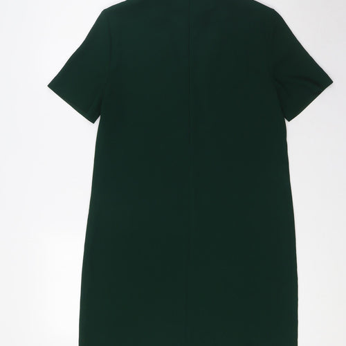 Zara Womens Green Polyester Pencil Dress Size XS Mock Neck