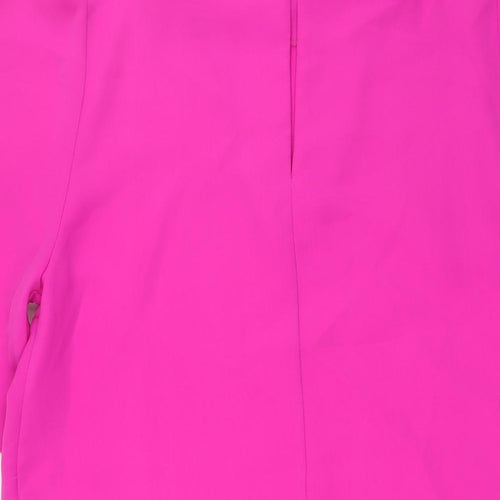 Miss Selfridge Womens Pink Polyester A-Line Size 12 Boat Neck Button