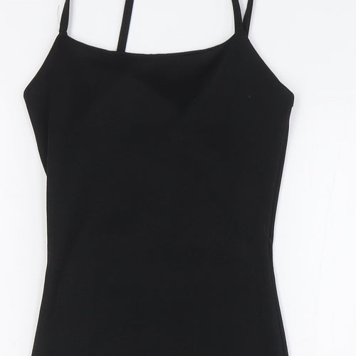 PRETTYLITTLETHING Womens Black Polyester Pencil Dress Size 4 Square Neck