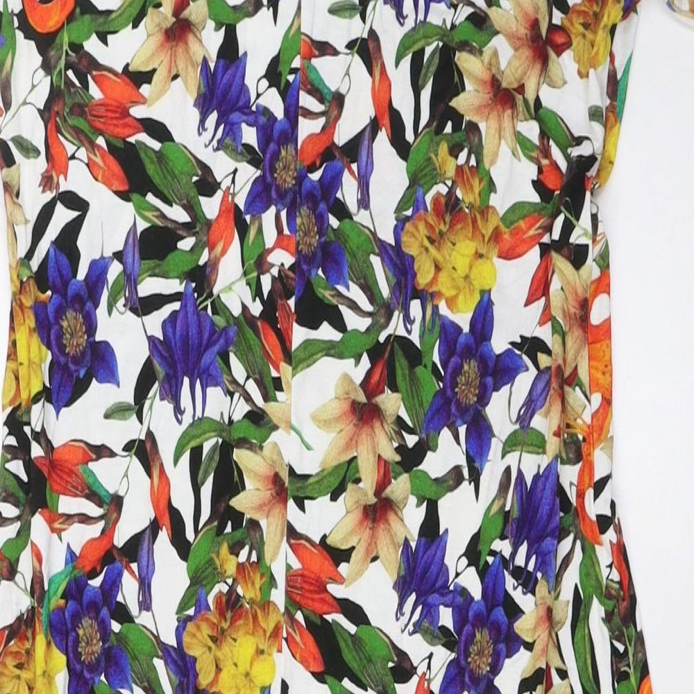 Privacy Womens Multicoloured Floral Viscose A-Line Size 14 V-Neck