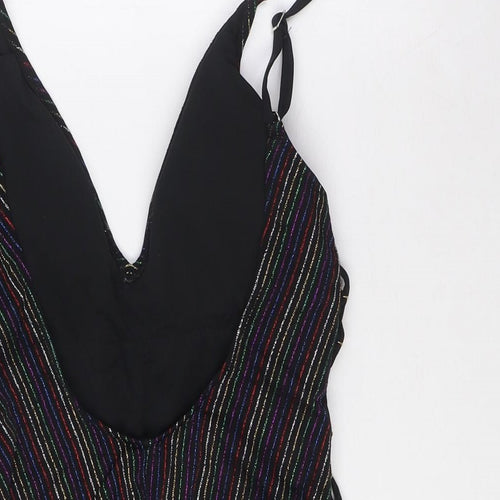 VALERIA Womens Multicoloured Striped Nylon One Piece Size L