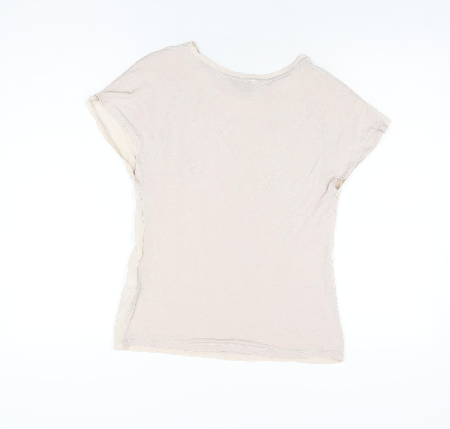 Reiss Womens Pink Silk Basic T-Shirt Size XS Round Neck