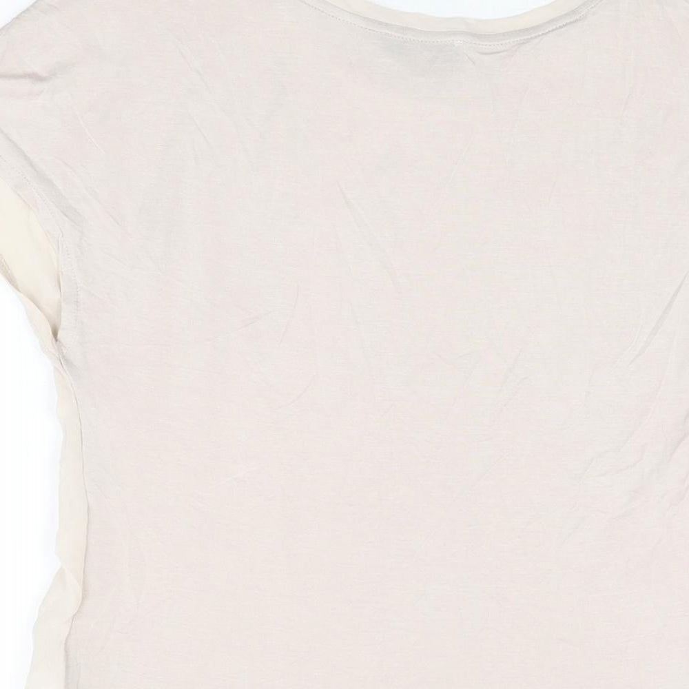 Reiss Womens Pink Silk Basic T-Shirt Size XS Round Neck