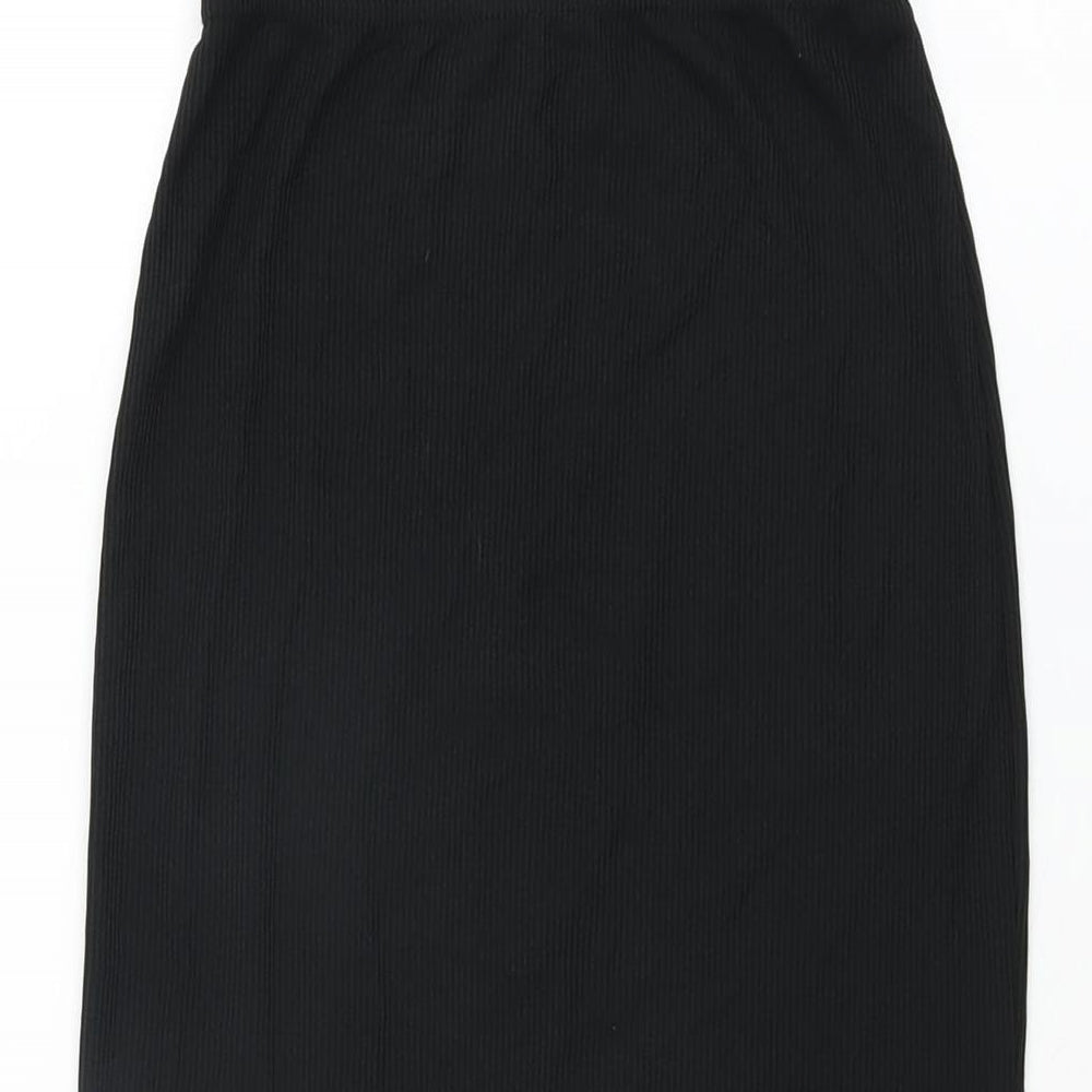 Spotted Womens Black Polyester Straight & Pencil Skirt Size XS