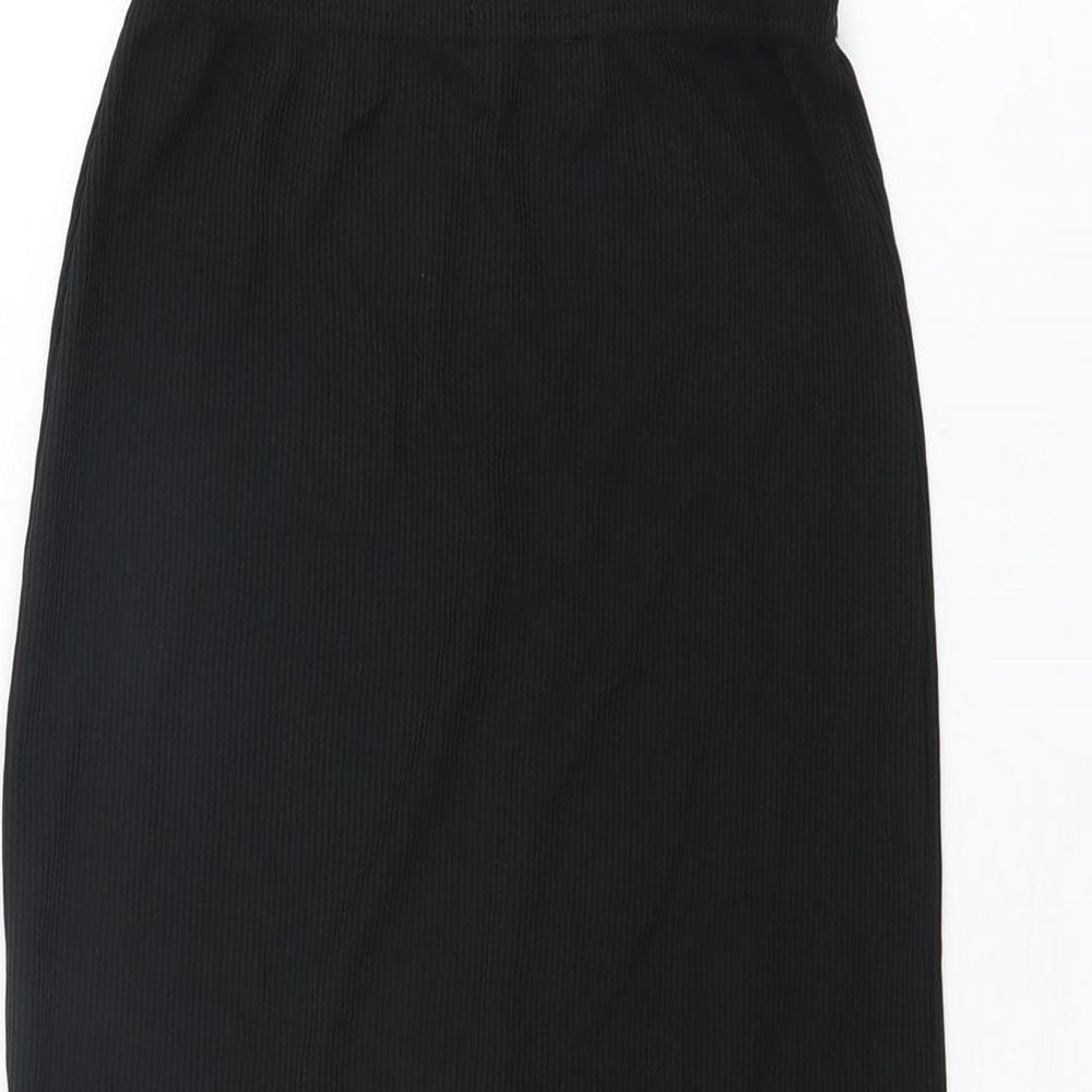 Spotted Womens Black Polyester Straight & Pencil Skirt Size XS