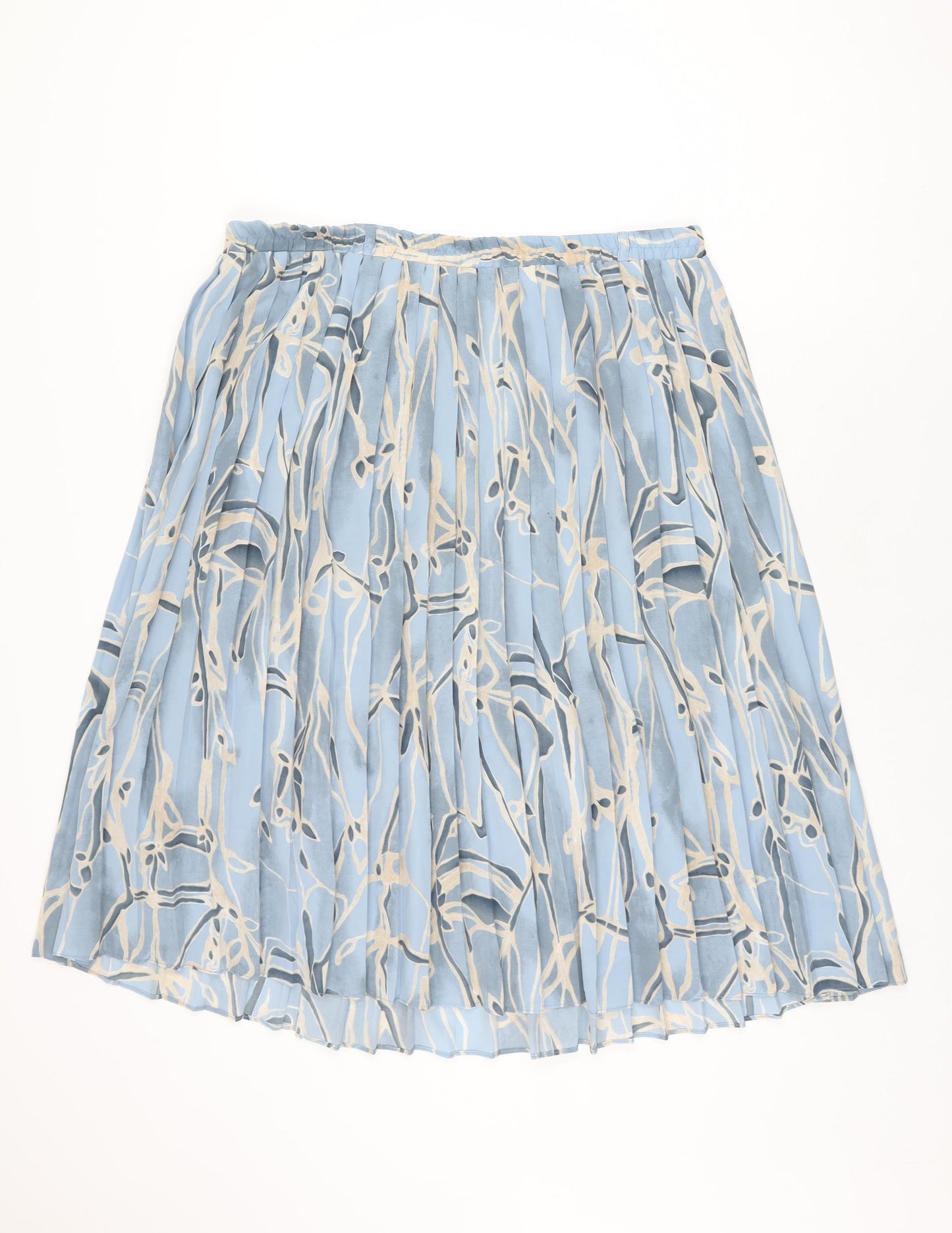 Bonmarché Womens Blue Geometric Polyester Swing Skirt Size 22