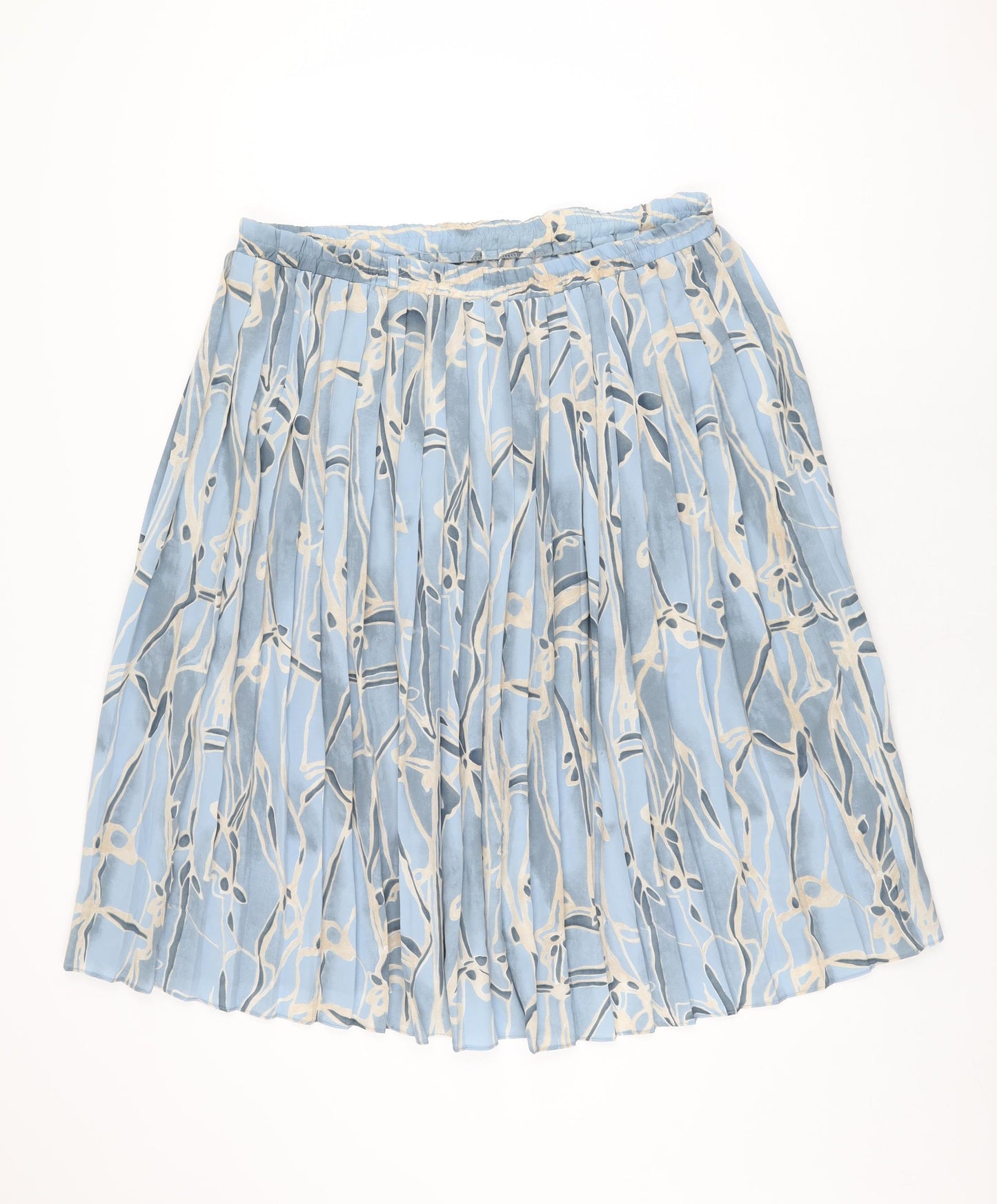 Bonmarché Womens Blue Geometric Polyester Swing Skirt Size 22