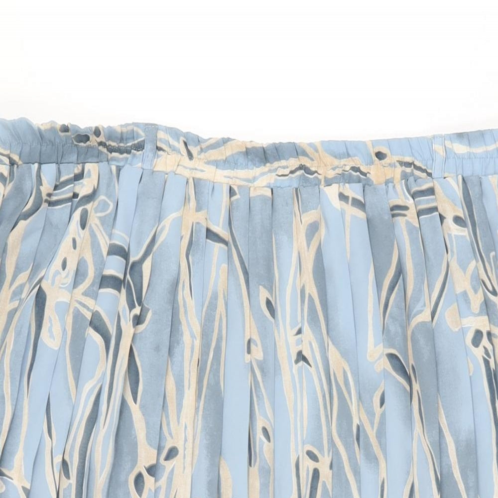 Bonmarché Womens Blue Geometric Polyester Swing Skirt Size 22