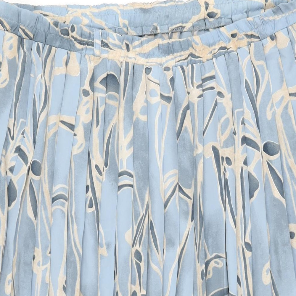 Bonmarché Womens Blue Geometric Polyester Swing Skirt Size 22