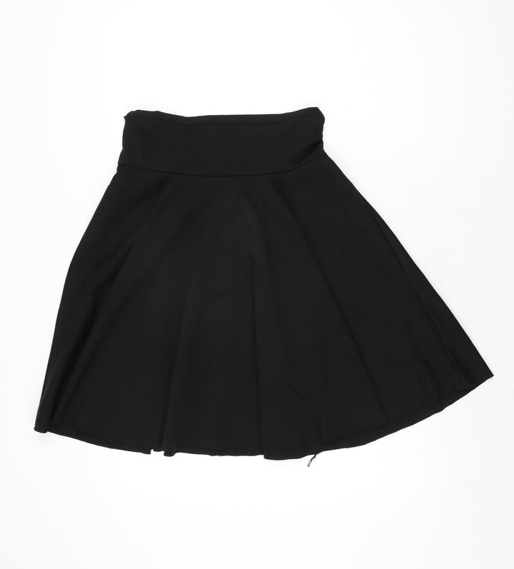 Seylos Womens Black Polyester Skater Skirt Size XL Zip