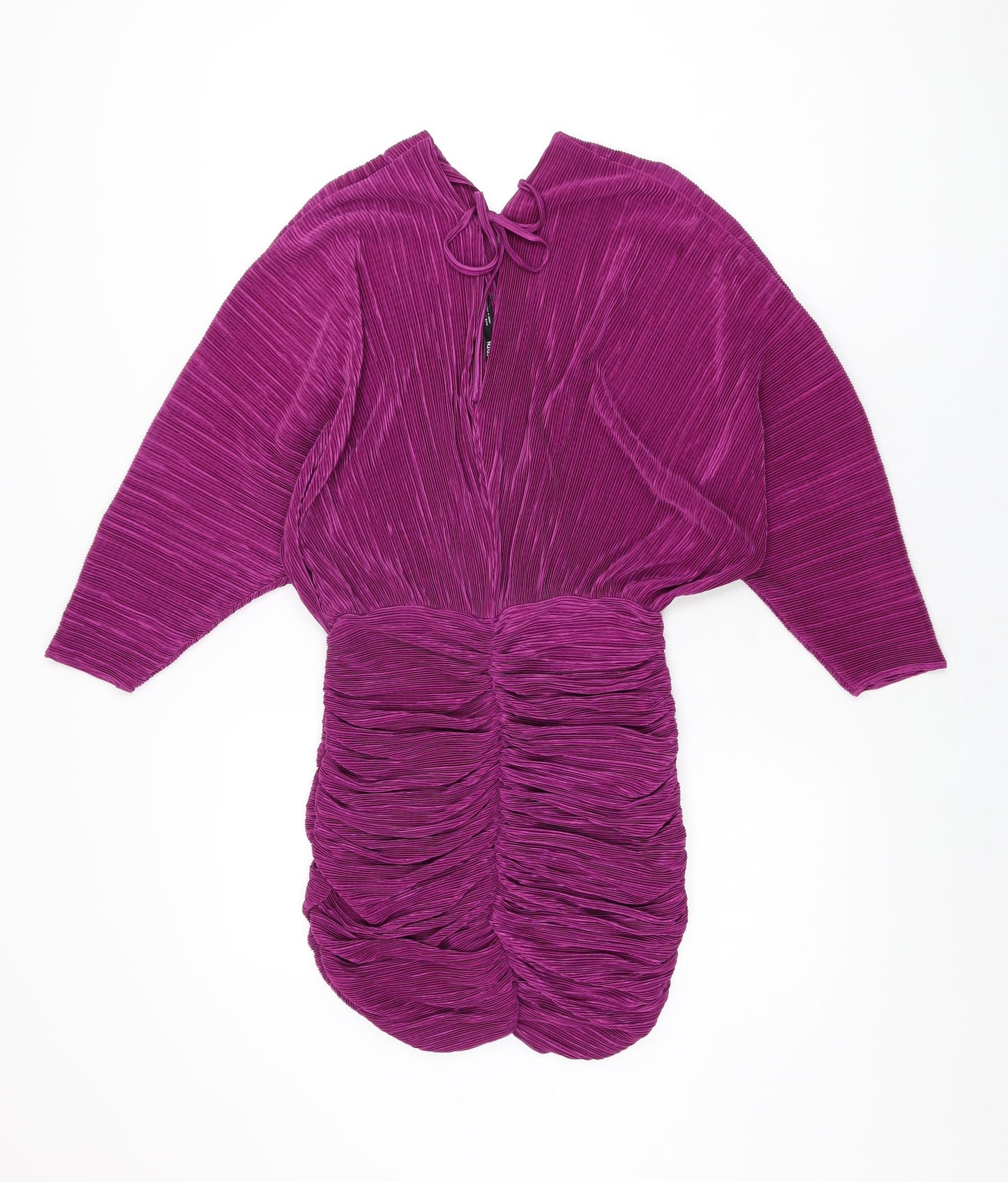 Zara Womens Purple Polyester Mini Size S V-Neck Tie