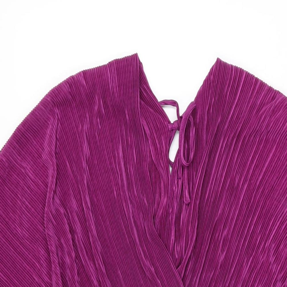 Zara Womens Purple Polyester Mini Size S V-Neck Tie