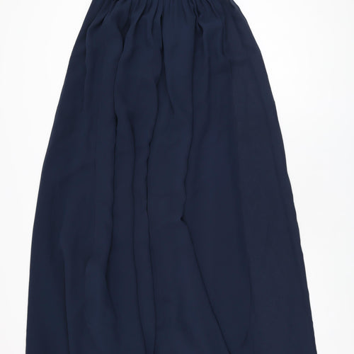 Sorella Vita Womens Blue Polyester Maxi Size 10 Off the Shoulder Zip